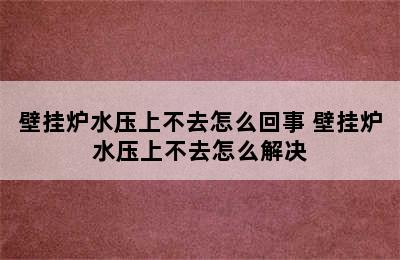 壁挂炉水压上不去怎么回事 壁挂炉水压上不去怎么解决